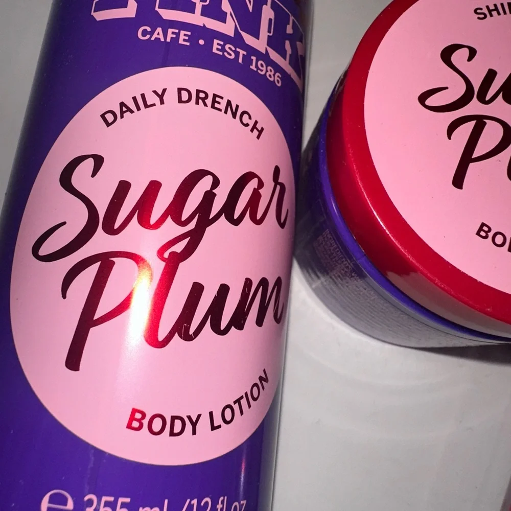 PINK Sugar Plum Body Care Bundle Lotion Oil Shimmering Body Frosting Set